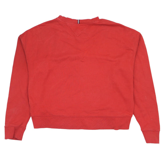 Tommy Hilfiger Women's Red Crew Neck Pullover Sweatshirt M