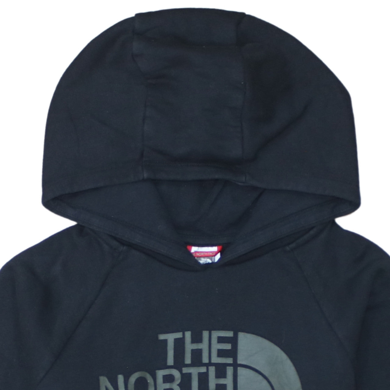 Additional view of The North Face boys’ green pullover hoodie l colourblock logo sweatshirt
