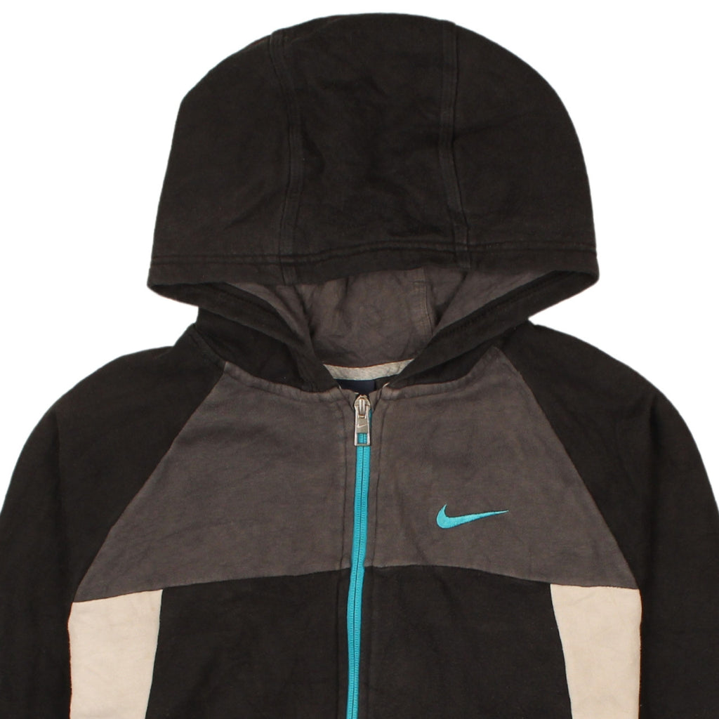 Brand and care label for Nike boys’ black full zip hoodie xl 13-15 years fleece athletic sweatshirt