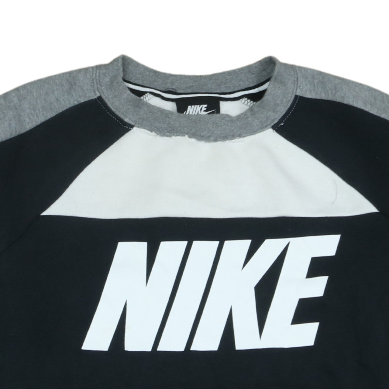 Nike Women’s Black Grey Colourblock Sweatshirt Size S