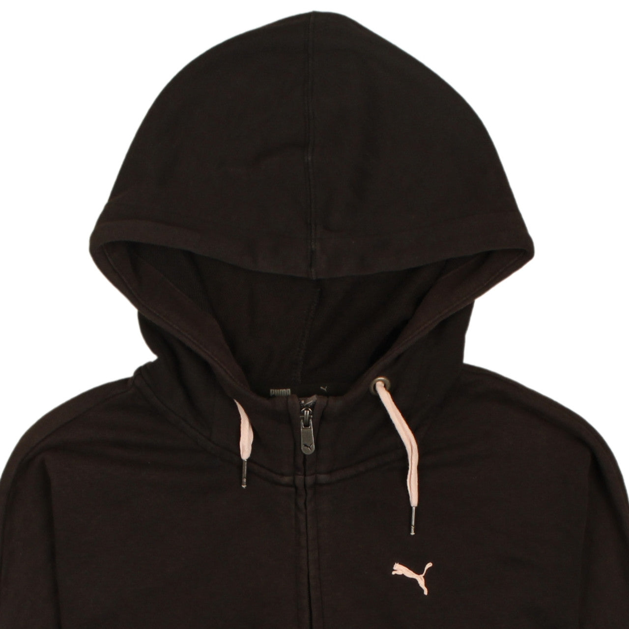 Puma Women's Black Full Zip Hoodie Size 14 Lined Casual Sweatshirt