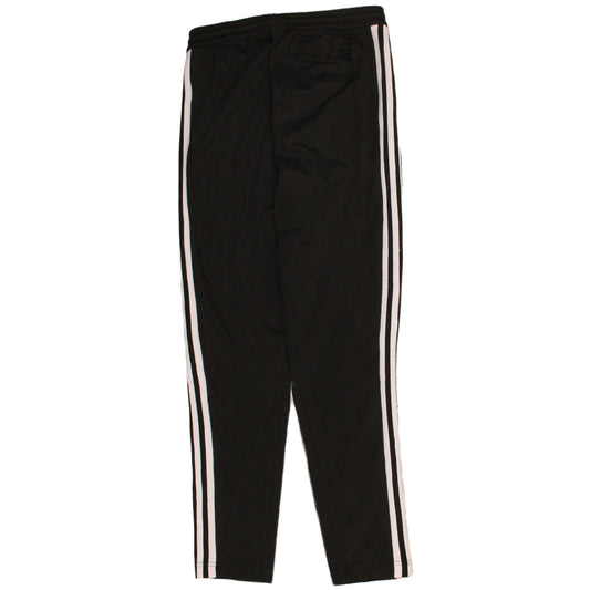 Adidas Men's Black Track Pants S Tapered Fit Zip Pockets Side Stripe