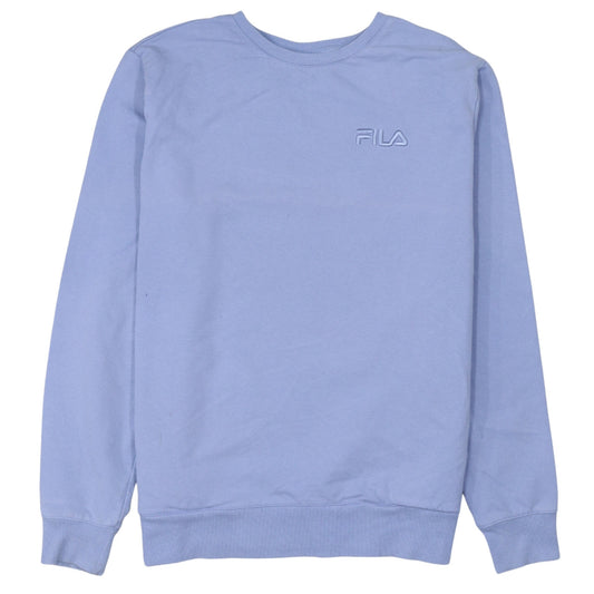 Fila Women's Blue Crew Neck Pullover Sweatshirt Size M Cotton Blend