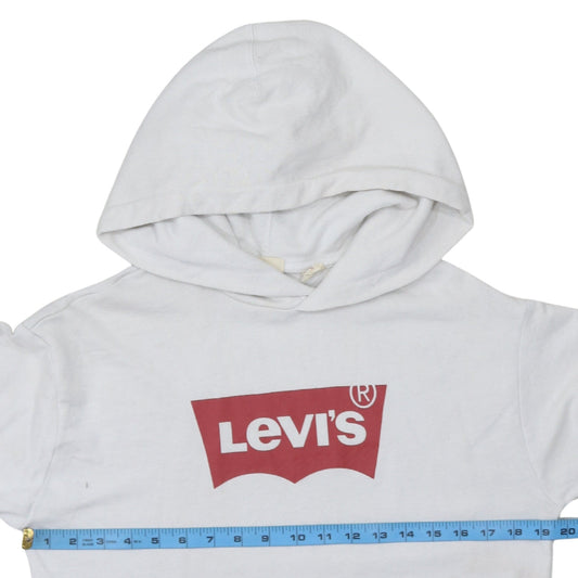 Levi's Mens White XS Pullover Hoodie with Logo Graphic Print