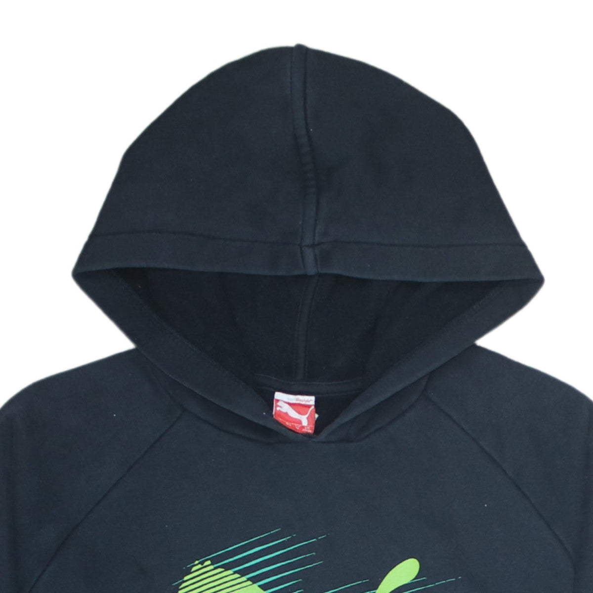 Additional view of Puma boys’ black pullover hoodie 14 years graphic logo fleece sweatshirt