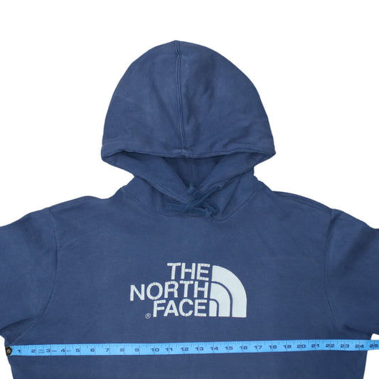 The North Face Mens Blue Pullover Hoodie L Logo Outdoor Sweatshirt
