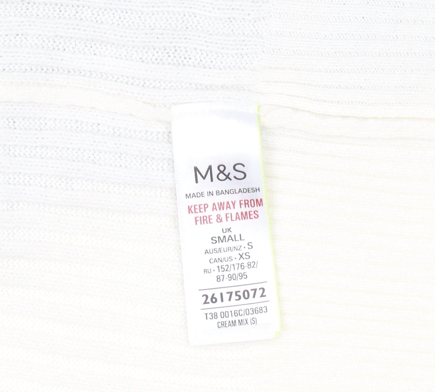 Marks and Spencer Women's Cream Mix Cardigan Small Acrylic Knit