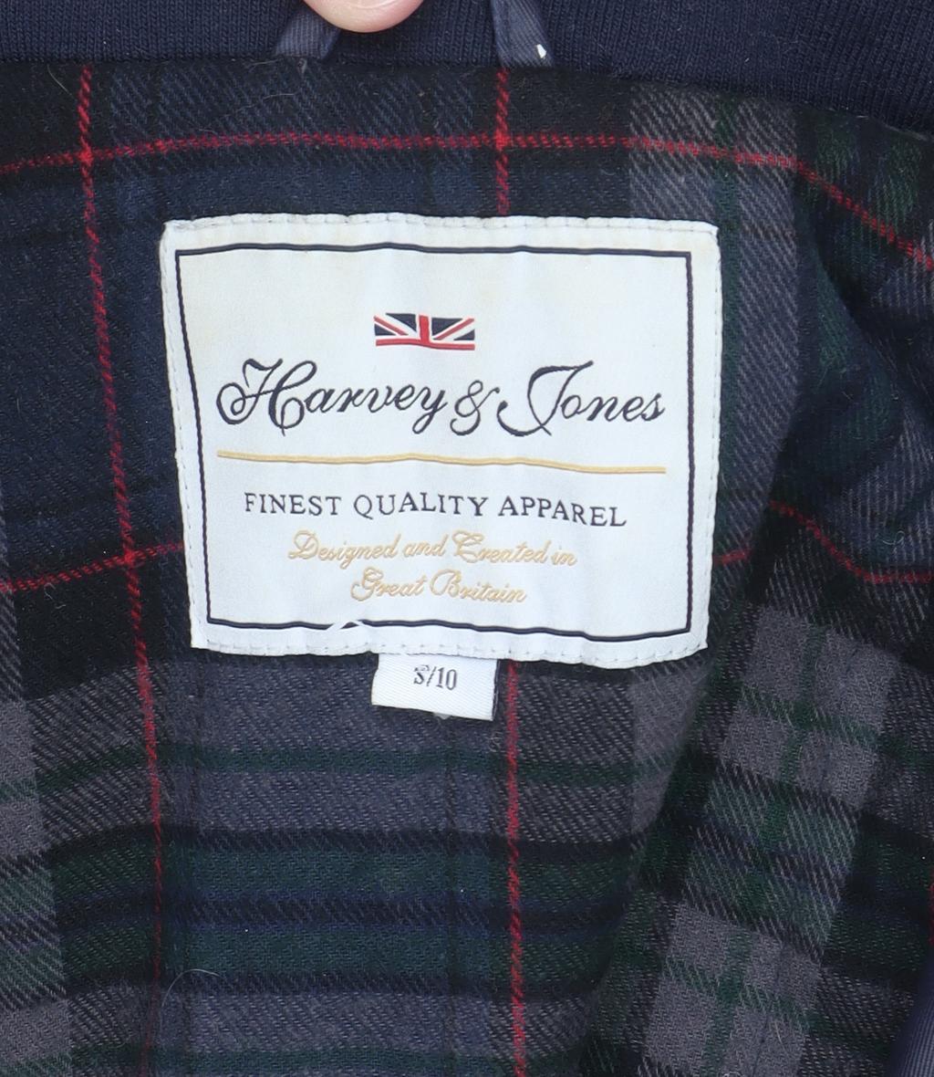 Harvey & Jones Womens Blue Parka Coat 8 Faux Fur Hood Lined Winter Jacket