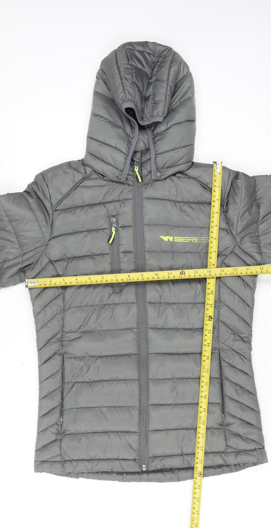 Clique Men's Grey Hooded Puffer Jacket S 36 Insulated Polyester