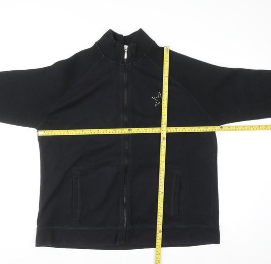 Evans Women's Black Size 20 Track Jacket Full Zip Cotton Blend