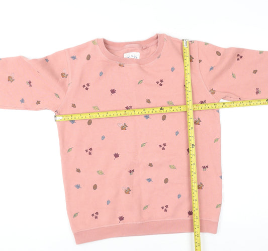 FatFace Girls Pink Embroidered Squirrel Sweatshirt 11-12 Years Pullover