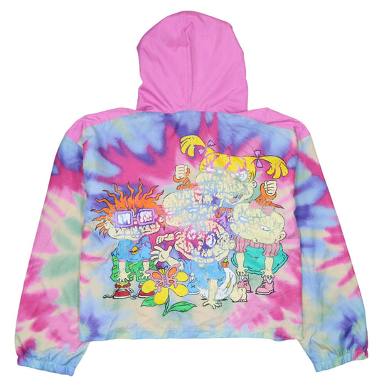 Nickelodeon Womens Multicoloured Pullover Hoodie Rugrats 3X Tie Dye Hooded Sweatshirt