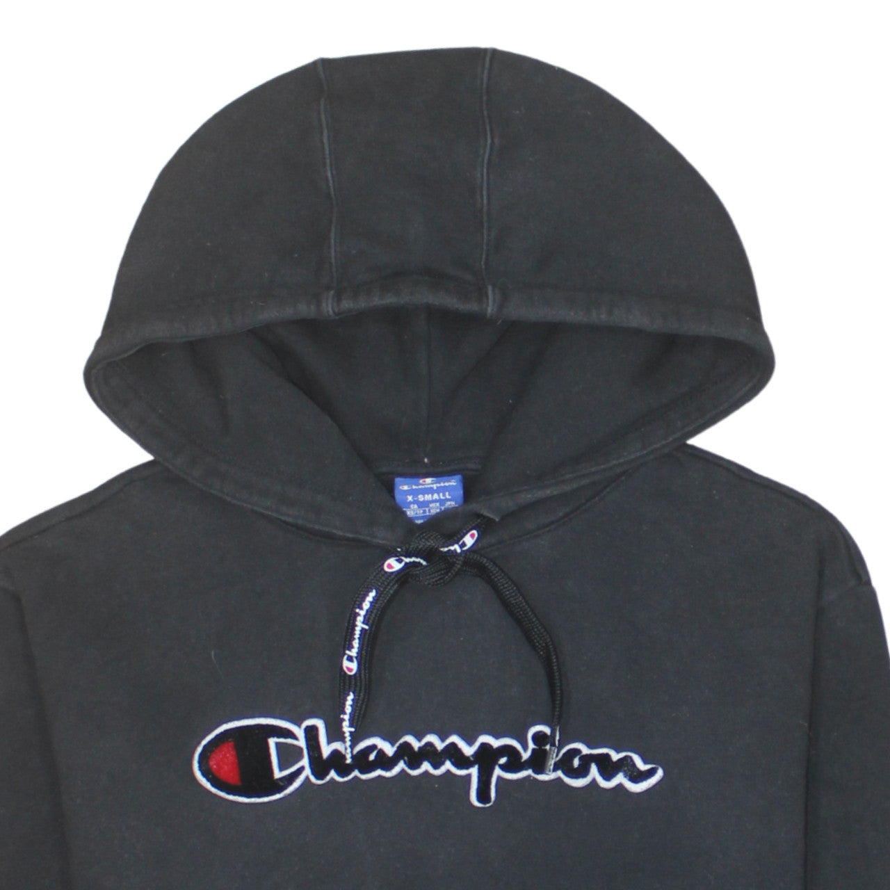 Champion Men's Black XS Pullover Hoodie with Logo Embroidery
