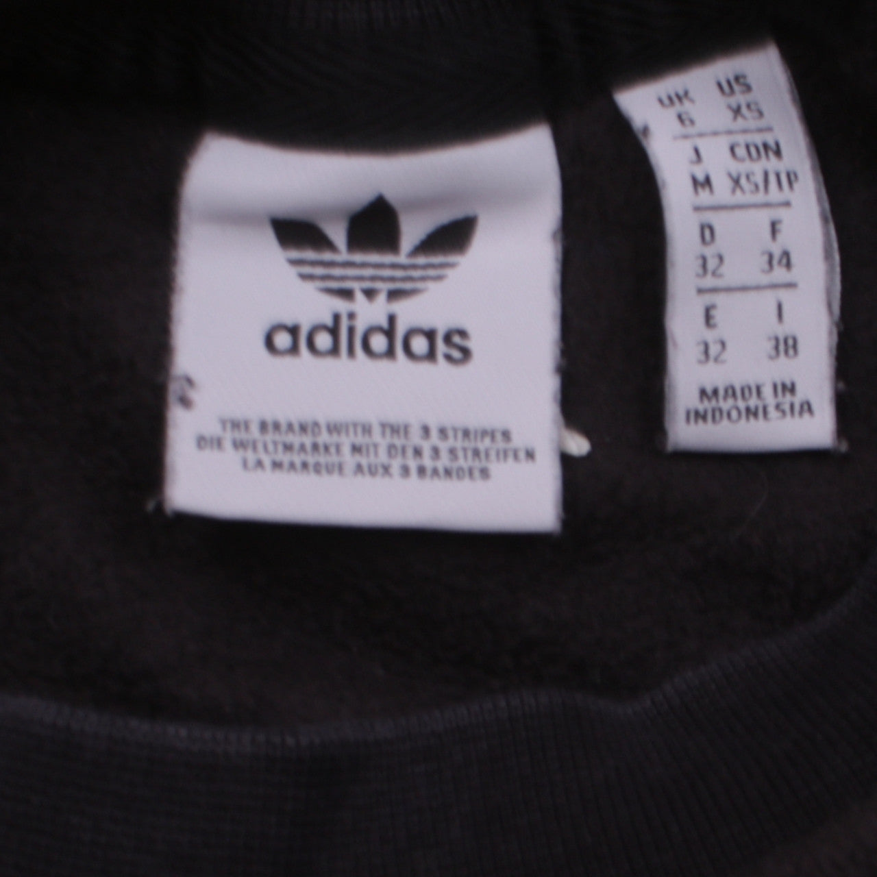 Adidas Womens Black XS Crew Neck Pullover Sweatshirt