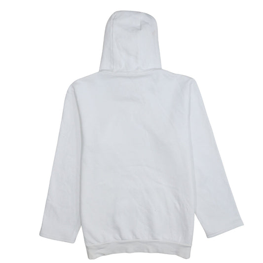 Adidas Women's White Pullover Hoodie Size M Logo Print Cotton Blend
