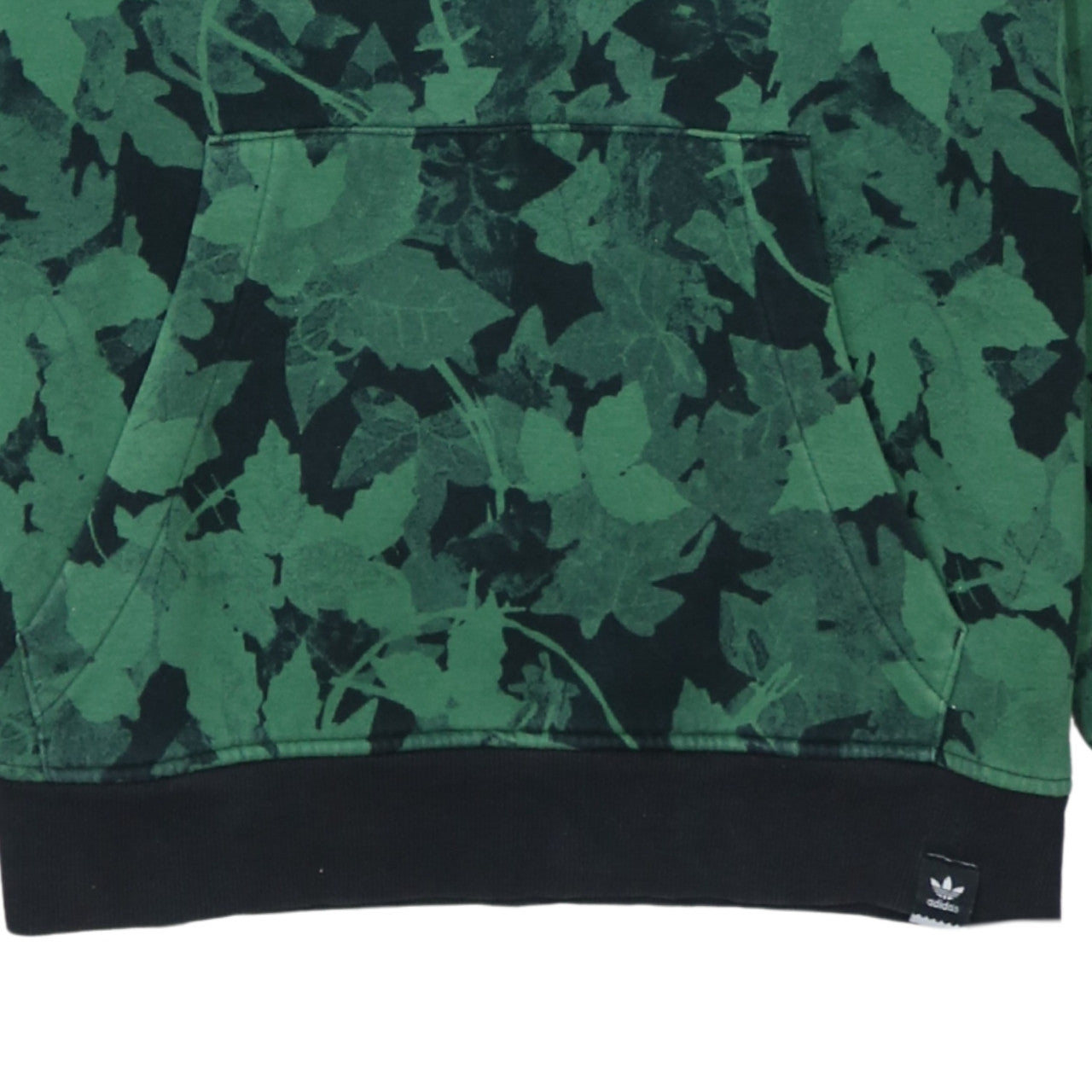Adidas Men's Green Floral Logo Pullover Hoodie Size M