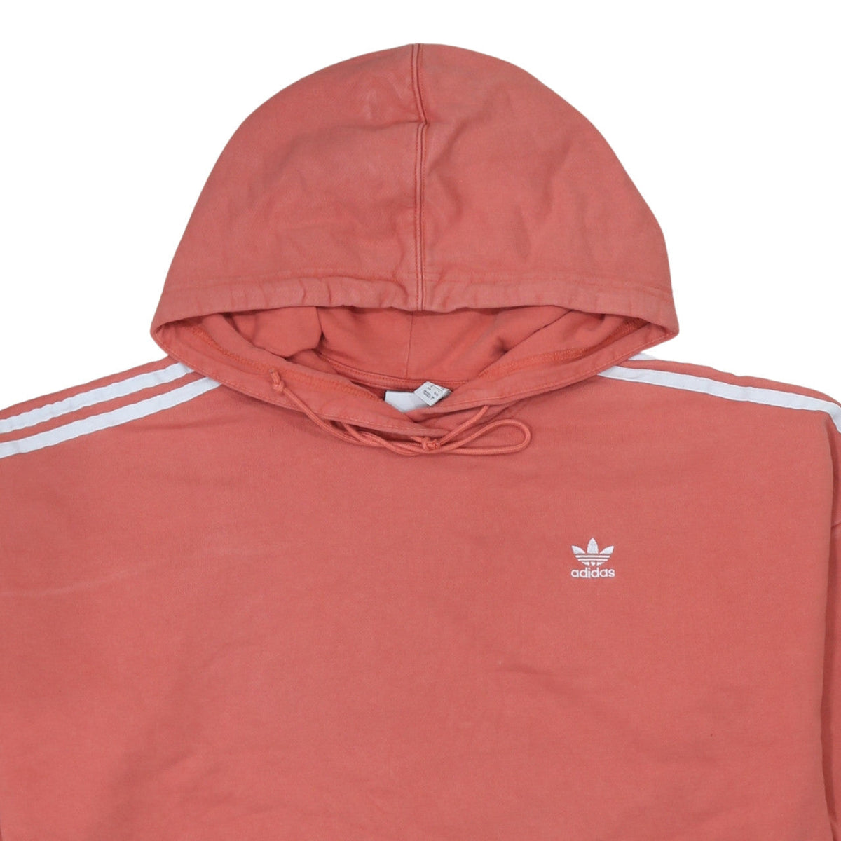 Additional view of Adidas Women’s Coral 3-Stripes Crop Hoodie, size UK 8, Cotton Pullover