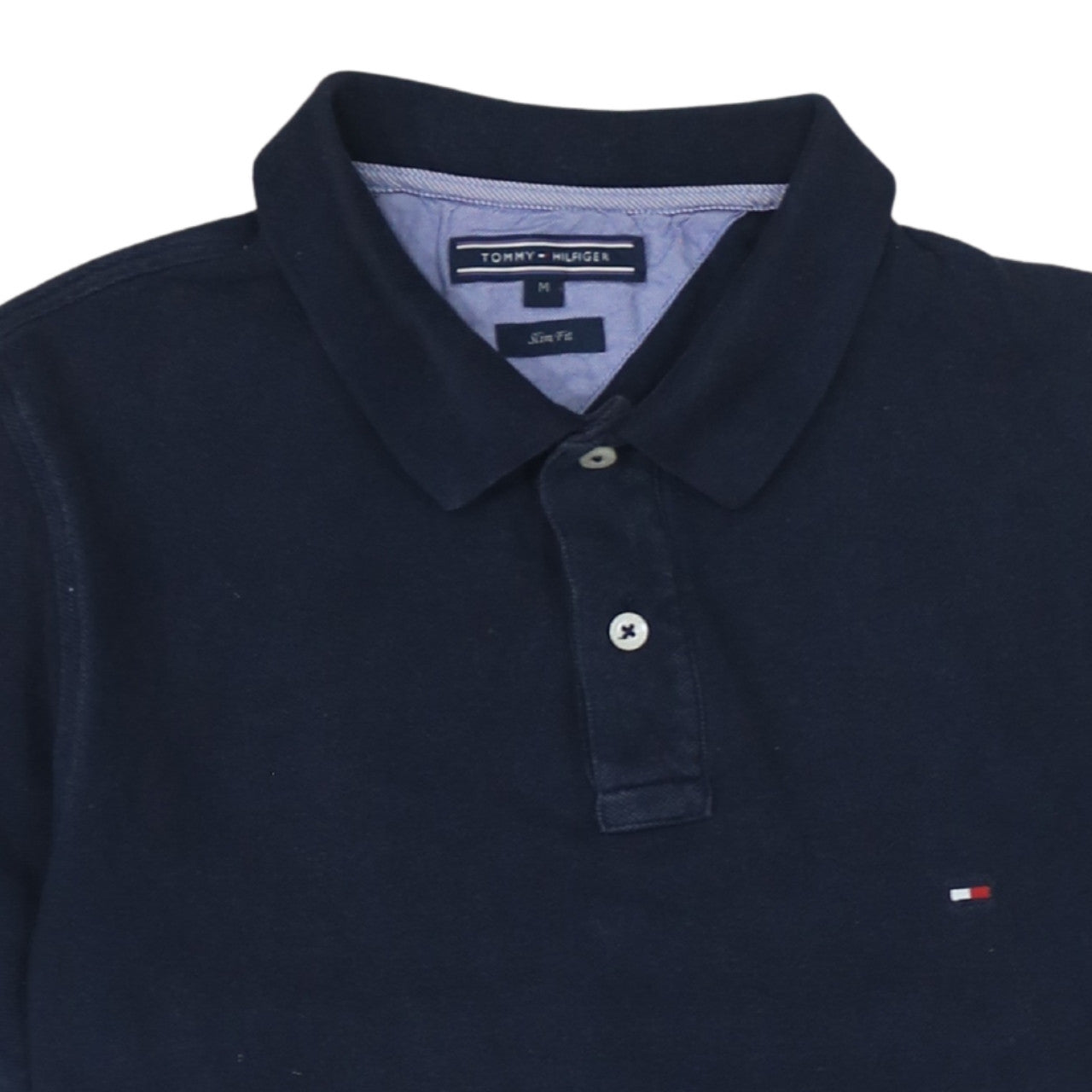 Tommy Hilfiger Men's Blue Slim Fit Cotton Polo Shirt M