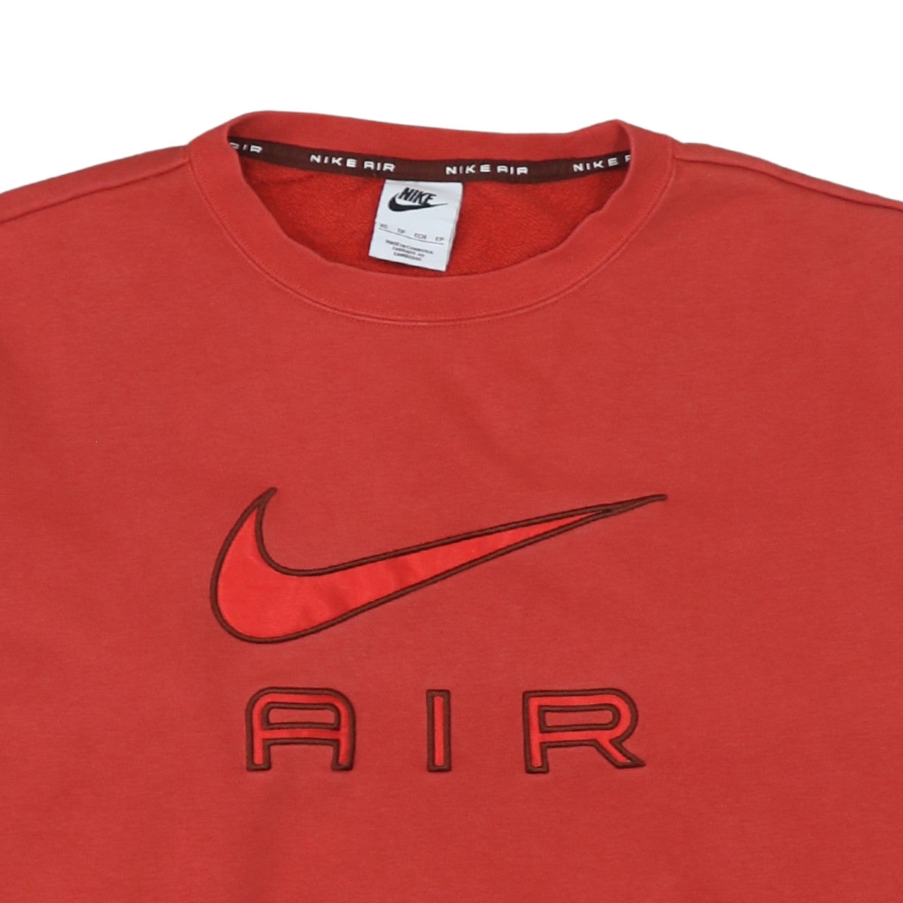 Nike Men's Red Air Logo Pullover Sweatshirt XS Fleece Crew Neck