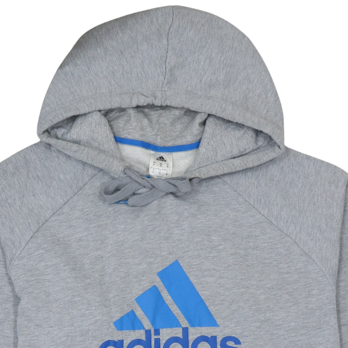 Additional view of Adidas Men's Grey XL Pullover Hoodie with Blue Logo