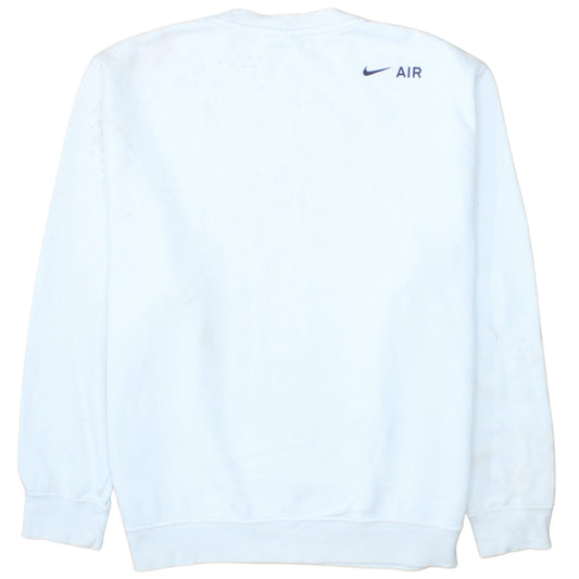 Nike Men's White AIR Logo Pullover Sweatshirt L