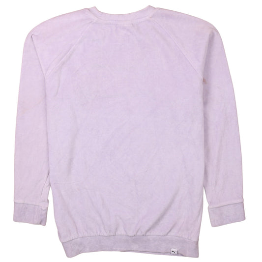 Puma Womens Lilac Crew Neck Logo Sweatshirt Size 10