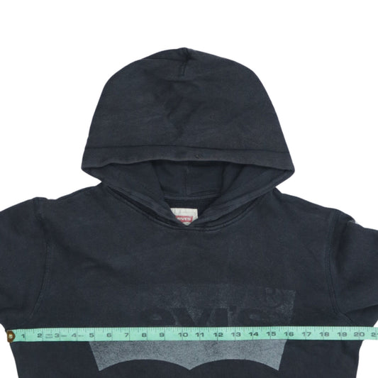 Levi's Boys Black Pullover Hoodie Size 14 Classic Logo Cotton Sweatshirt