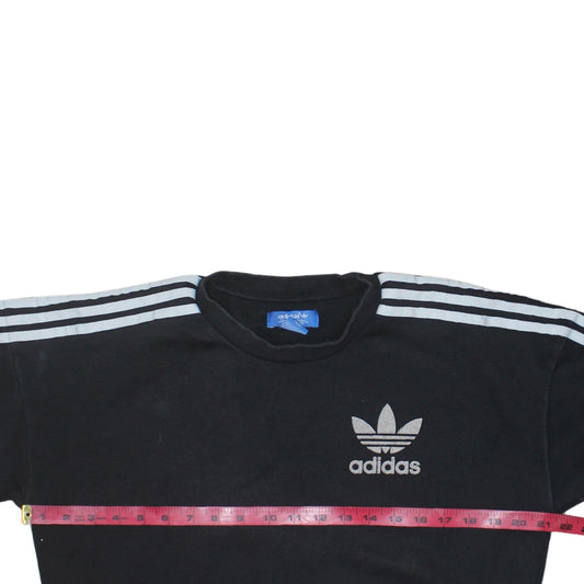 Adidas Womens Black XS Crew Neck Pullover Sweatshirt with Logo