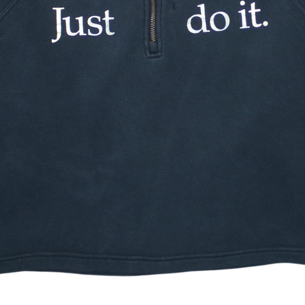 Nike Womens Navy 1/4 Zip Fleece Sweatshirt XL Just Do It Logo