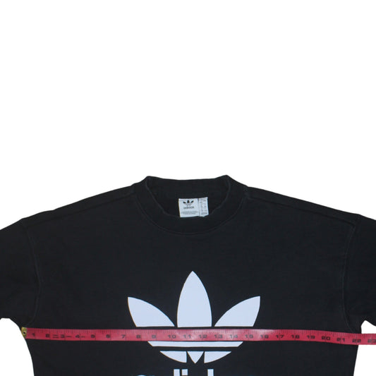 Adidas Women Black Size 12 Crew Neck Pullover Sweatshirt