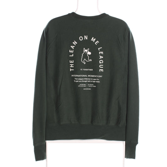 Champion Women's Green Crew Neck Graphic Sweatshirt Size S