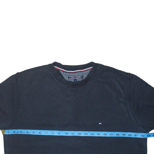 Tommy Hilfiger Men's Black Cotton Crew Neck Sweatshirt L Vintage Fit