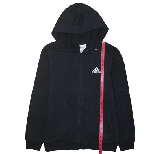 Adidas Men’s Black Full Zip Hoodie Size S Fleece Hooded Sweatshirt