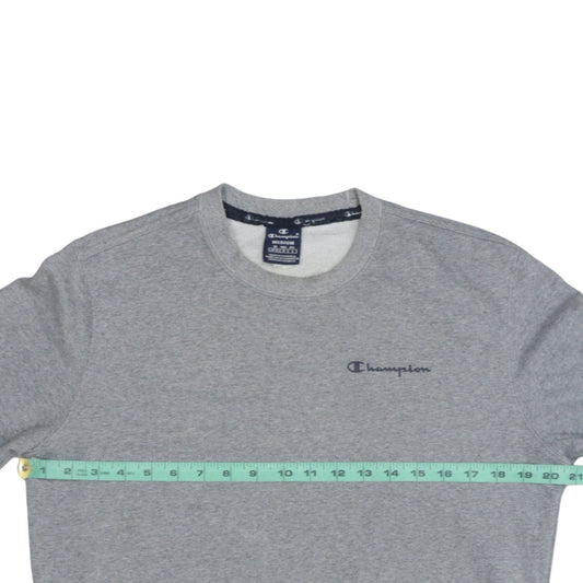 Champion Men's Grey Medium Pullover Sweatshirt Logo Crew Neck