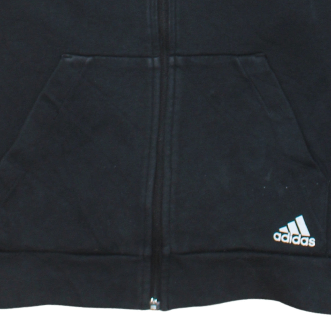 Additional view of Adidas women’s black small full zip hoodie sweatshirt with logo
