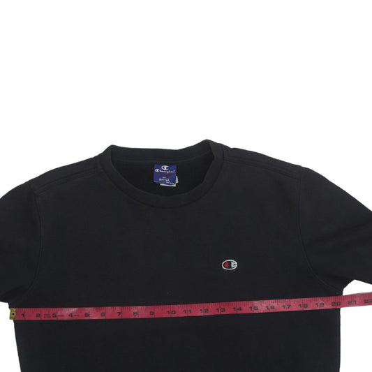Champion Men's Black Small Crew Neck Fleece Pullover Sweatshirt