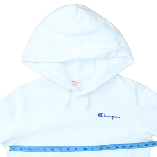 Champion Women White Small Reverse Weave Pullover Hoodie