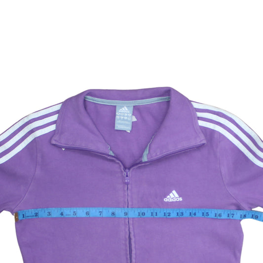 Adidas Women Purple Full Zip Sweatshirt Size 14 Essentials