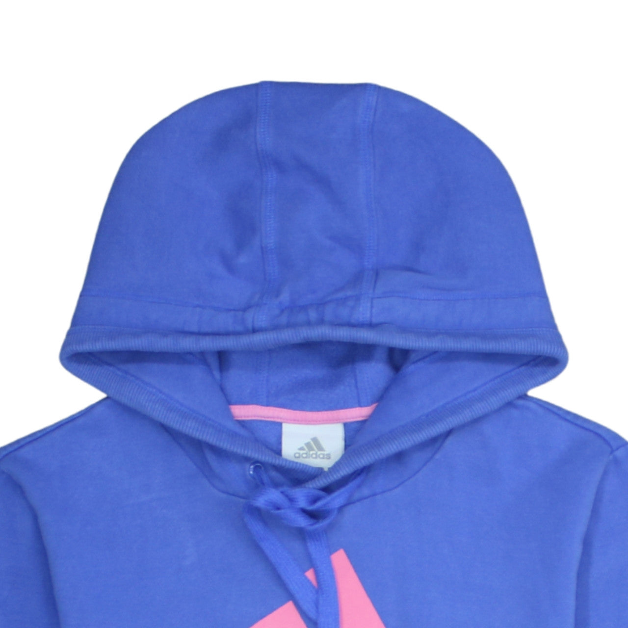 Adidas Womens Blue Pullover Hoodie Size 18 Logo Print Cotton Blend