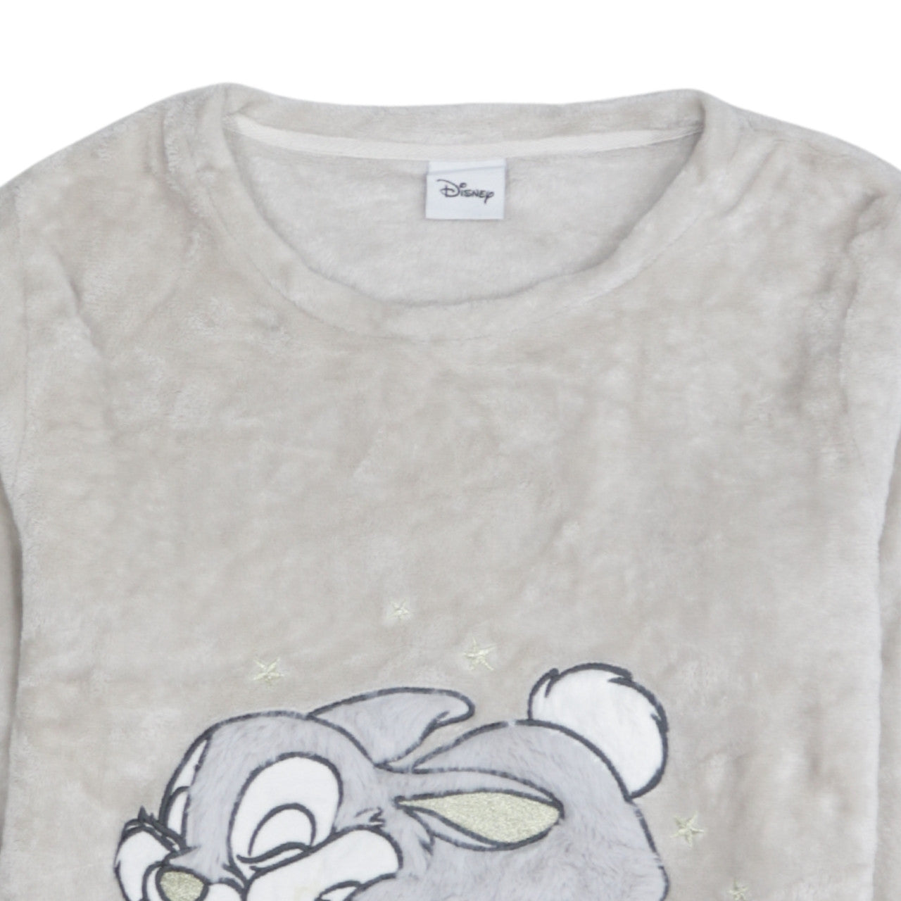 Disney Women Grey Thumper Fleece Long Sleeve Pyjama Top Size 8-10