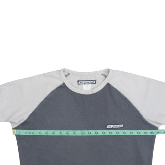 Reebok Women Grey & White Sweatshirt Size 12 Raglan Long Sleeve Pullover