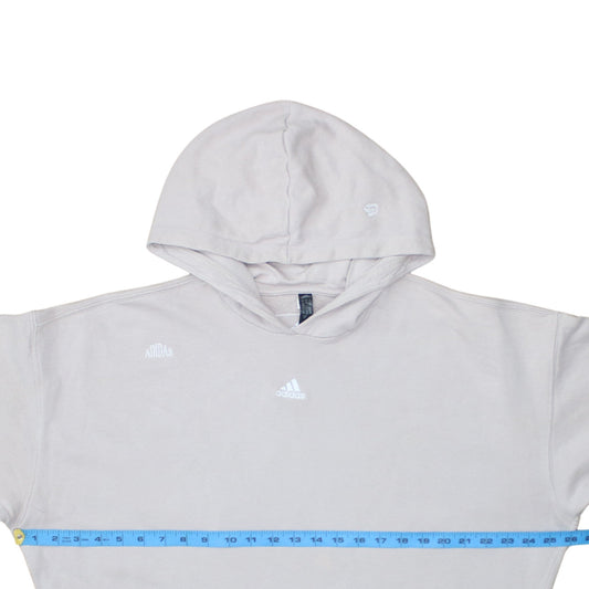 Adidas Women's Beige Pullover Hoodie L 16-18 Hooded Sweatshirt