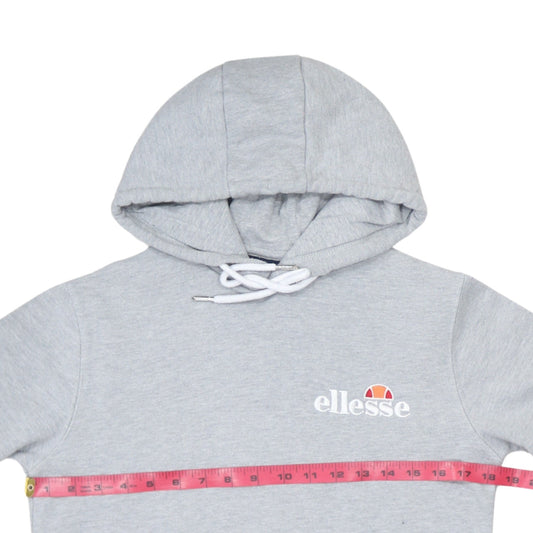 Ellesse Womens Grey Pullover Hoodie UK 6 Cotton Blend Logo Design
