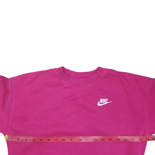 Nike Girls Pink Crew Neck Pullover Sweatshirt Size S 128–137cm