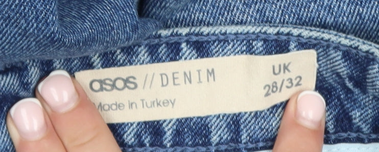 Additional view of ASOS Women Blue Mom Jeans 28/32 High Waist Belted Denim