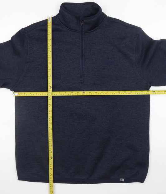 Karrimor Mens Blue XL 1/4 Zip Fleece Pullover Sweatshirt