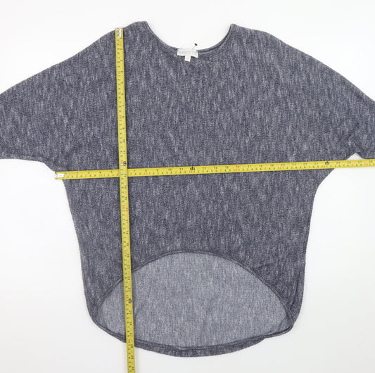 Apricot Women Grey Knit Relaxed Long Sleeve Pullover Top M