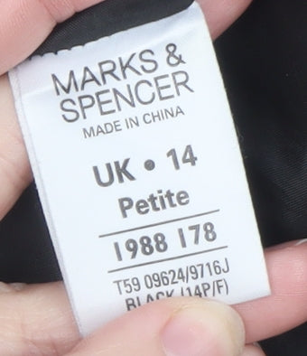 Marks and Spencer Women’s Black Petite Size 14 Tailored Two-Button Blazer