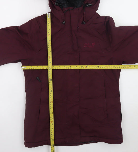 Jack Wolfskin Women's Red Waterproof Hooded Parka Jacket Size 8