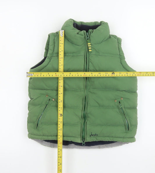 Joules Boys Green Padded Bodywarmer Gilet Age 7 Cotton Blend